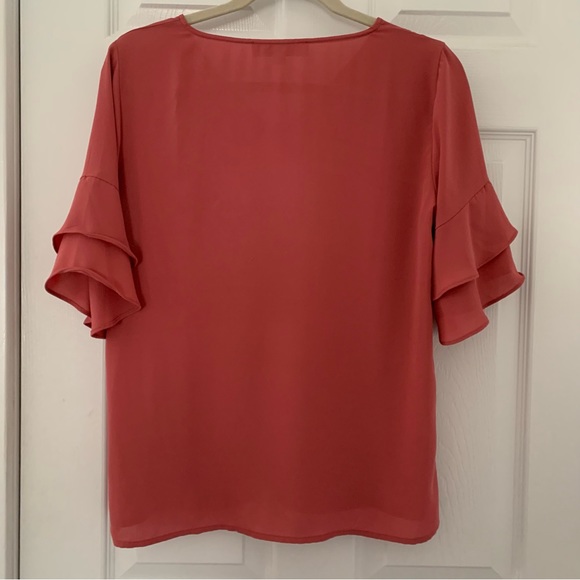 LOFT Pink Bell Sleeve Blouse - Picture 4 of 4